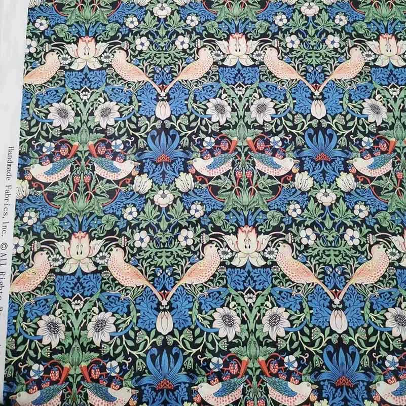 William Morris Textiles Vintage Flower Patterns 100% Cotton Fabric for Sewing Clothes Handbags DIY Handmade by Half Meter