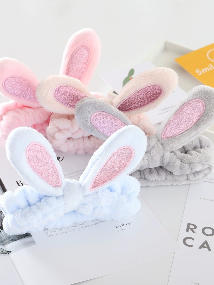 Sweet Cute Rabbit Hair Band Two-Dimensional Sequined Rabbit Ears Hair Band Apply a Facial Mask Face Wash Makeup Headband