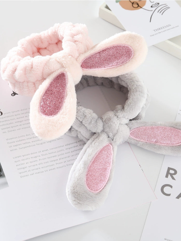 Sweet Cute Rabbit Hair Band Two-Dimensional Sequined Rabbit Ears Hair Band Apply a Facial Mask Face Wash Makeup Headband