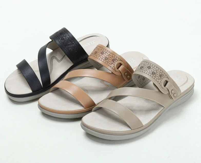 Sleek Summer Sandals, Fashionable and Comfortable! Great for Vacations... excellent Slip-on Travel Footwear.