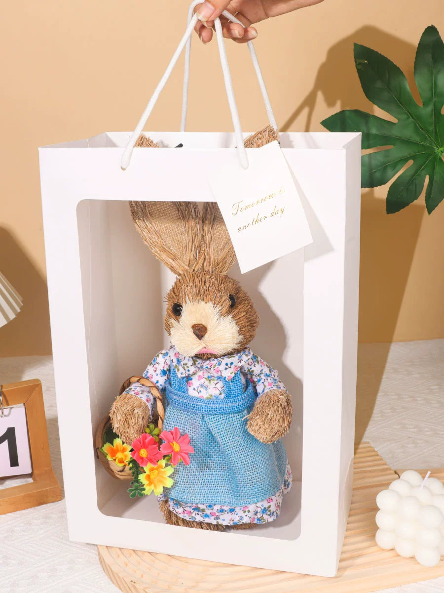 Children's Handmade Straw Woven Rabbit Material Kit Matching Handmade DIY Kindergarten Creative Activities Girls' Toys