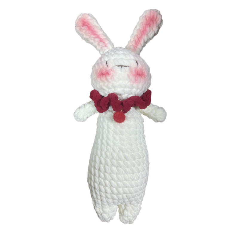 Handmade Crocheted Ice Thread Rabbit Cat Dolls DIY Woven Material Kit Comfort Doll for Girlfriend Girlfriends