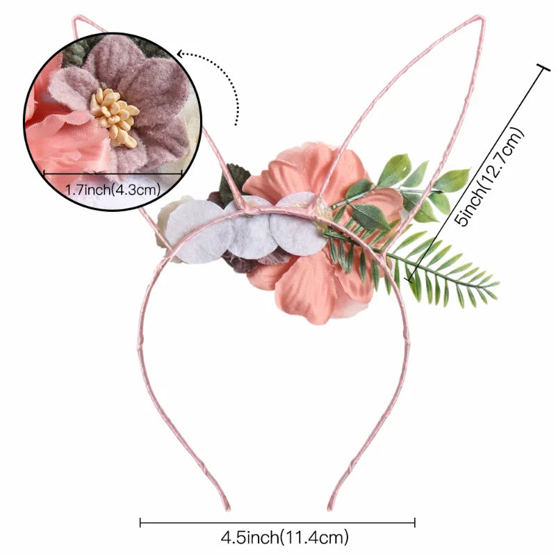 Fake Flower Hair Bands for Girls Boutique Artificial Organza Floral Headband Princess Party Headwear Kids Hair Accessories