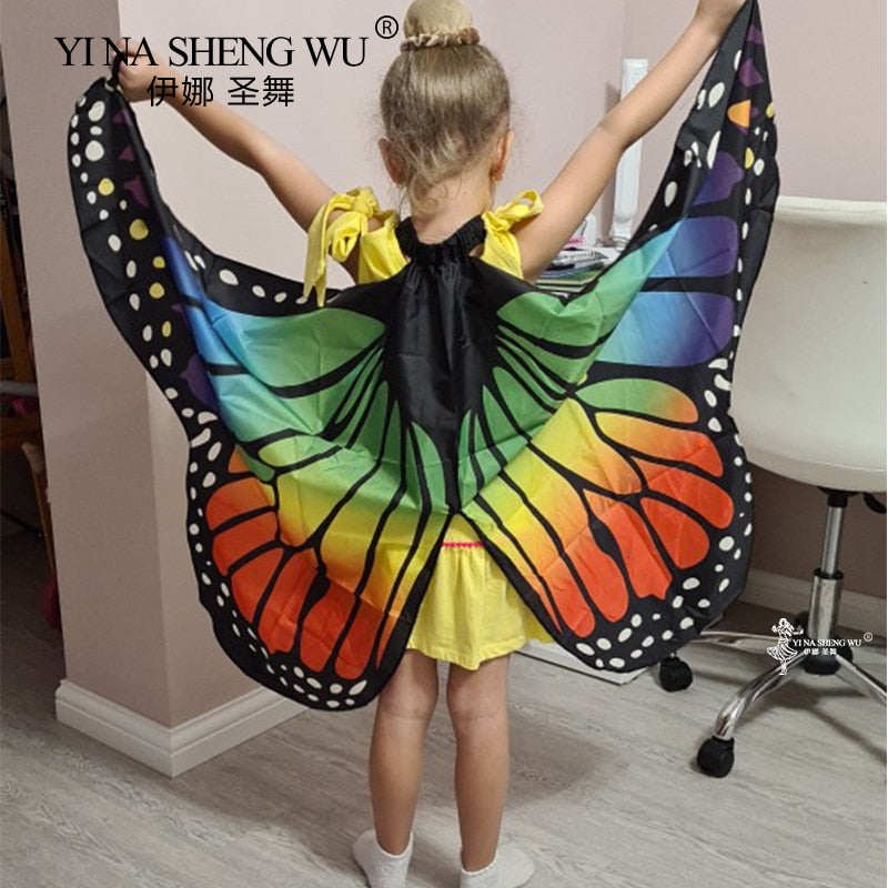 Kids Butterfly Performance Wings Cosplay Accessories Halloween Carnival Props Wing Costumes For Girls Boys Cloak Party FavorGift