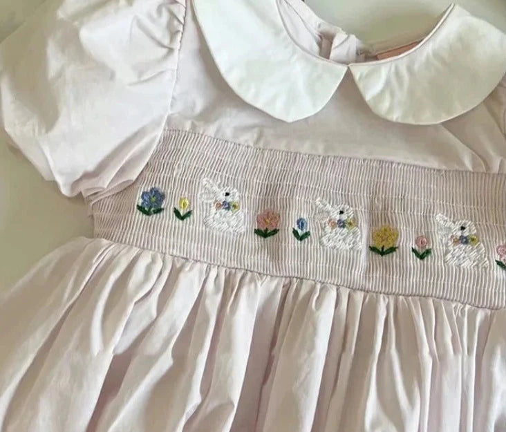 Handmade Smocked and Embroidered Easter Dress for Age 2-6 $30-$38.