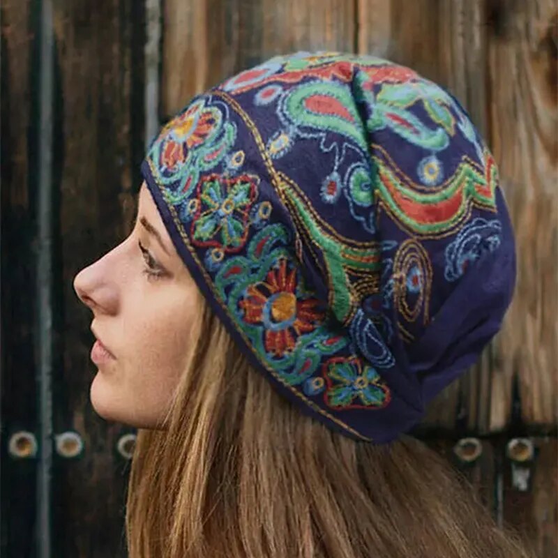 Cap covered in Vintage Designs in Heavy Embroidery -Suzani Style