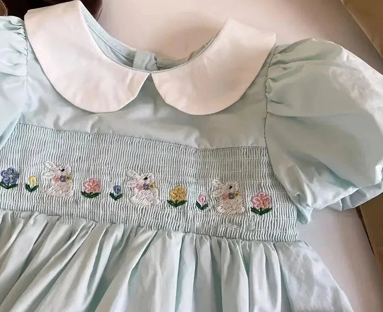 Handmade Smocked and Embroidered Easter Dress for Age 2-6 $30-$38.