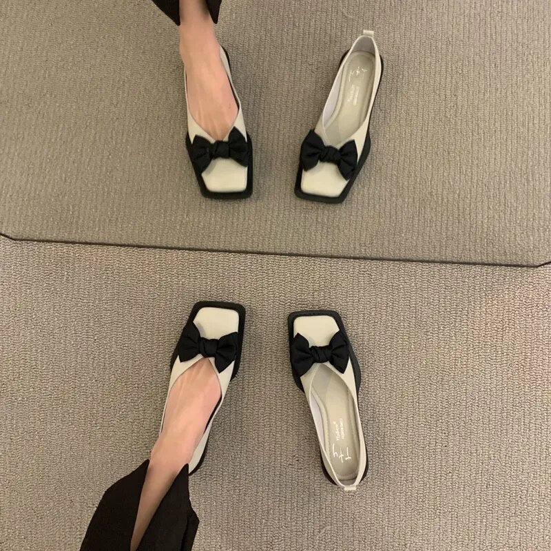 New Black & White Beauties all in a row, Casual, Fun, & Elegant!!Comfortable Flats - "Ms Personality" Square Toe, Slip-on...