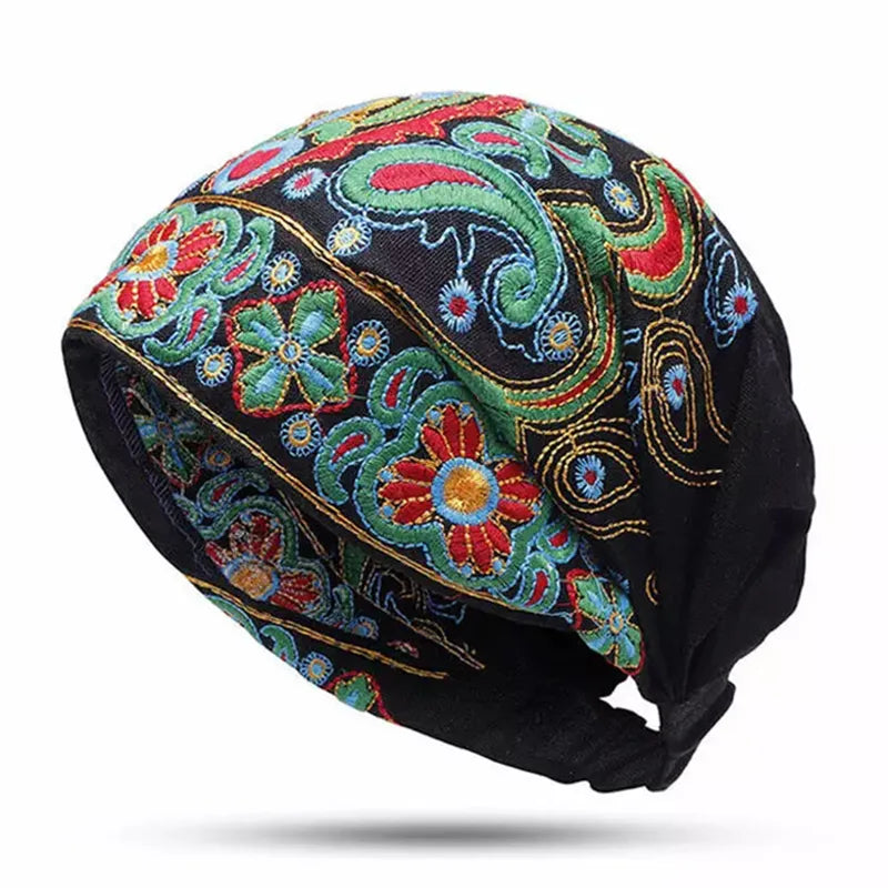 Cap covered in Vintage Designs in Heavy Embroidery -Suzani Style