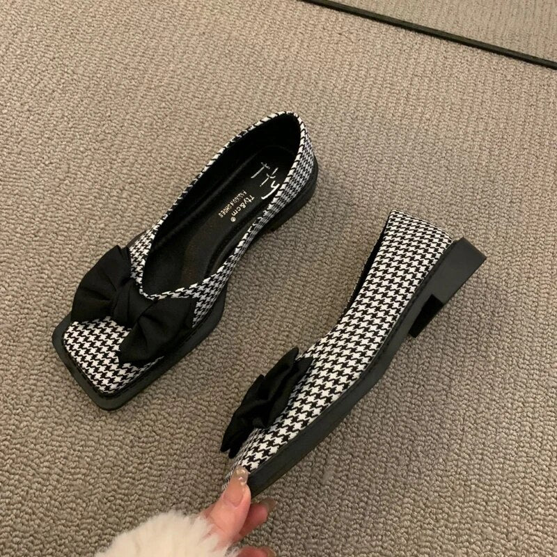 New Black & White Beauties all in a row, Casual, Fun, & Elegant!!Comfortable Flats - "Ms Personality" Square Toe, Slip-on...