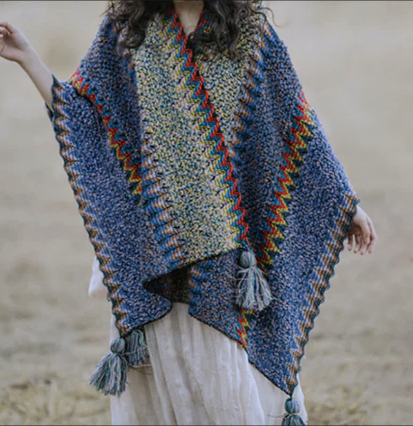 Indie Chic Multi-colored Knit Wraps in Two Colorways.