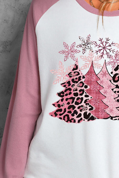 Super Cute Christmas Tree Graphic - Cozy, Long Sleeve T-Shirt.