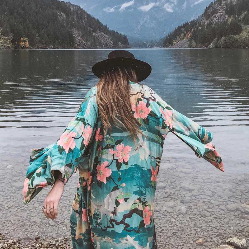 Vintage Retro Night Garde Print Boho Maxi Kimono/ Cardigan bohemian long Wrap blouse Summer Tops Beachwear