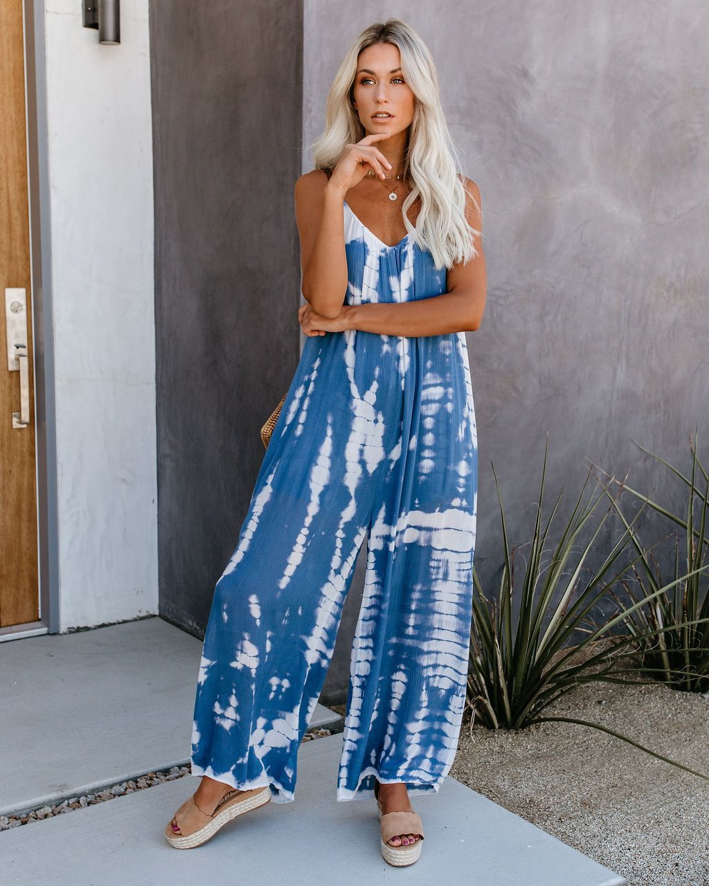 Hippie Tie-dye Loose-fitting Jumpsuit with Pockets!