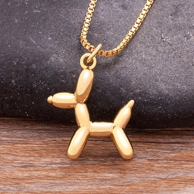 Balloon Poodle Pendant/Charm on Box Chain