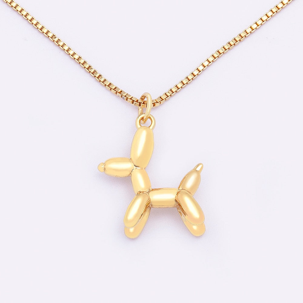 Balloon Poodle Pendant/Charm on Box Chain