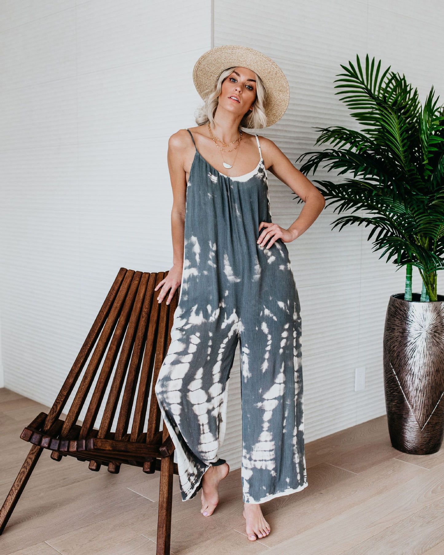 Hippie Tie-dye Loose-fitting Jumpsuit with Pockets!